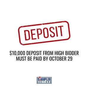 $10,000 DEPOSIT FROM HIGH BIDDER MUST BE PAID BY T