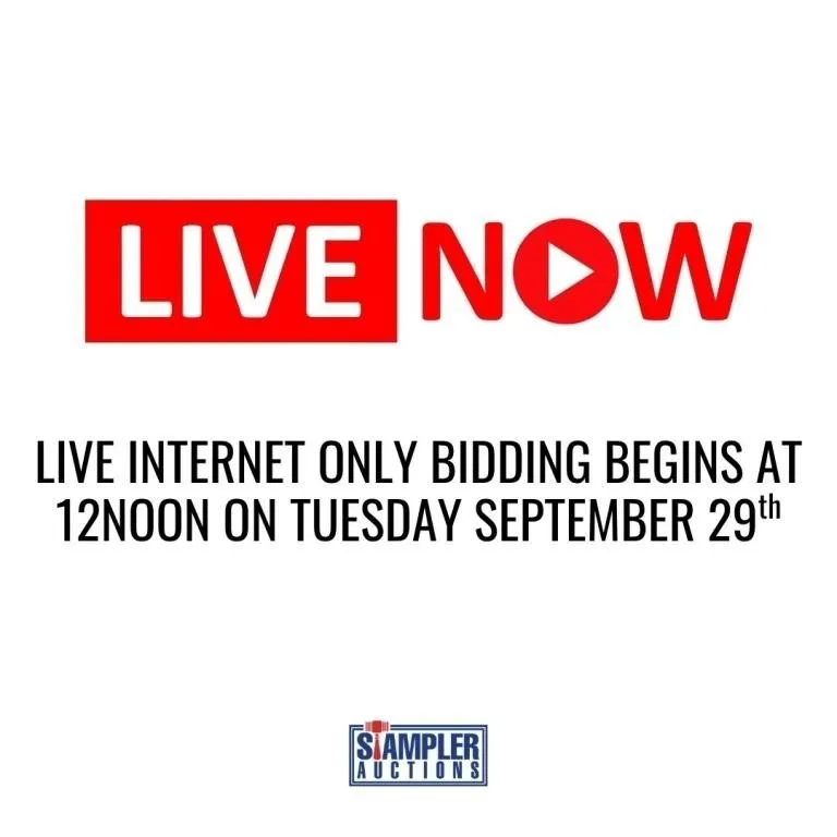 LIVE INTERNET ONLY BIDDING BEGINS AT 12 NOON ON TU