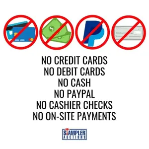 NO CREDIT CARDS / NO DEBIT CARDS / NO CASH / NO PA