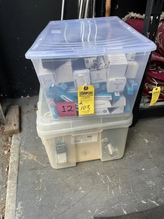 TOTES ASSORTED LIGHT BULBS, CHANDELIER, LANTERN, E