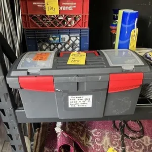 SMALL TOOLBOX WITH CONTENTS - SCREWDRIVER, MOLLY,