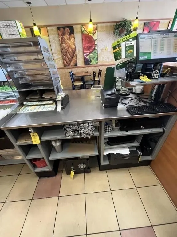 STAINLESS STEEL CASHIER COUNTER CABINET WITH CUP D