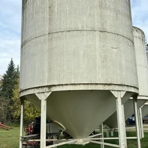 Approx 2000 bushel Meridian Grain Max Hopper bottom bin on skid, Bin #5, S/N 24223