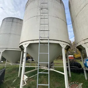 Approx 2000 bushel Meridian Grain Max Hopper bottom bin on skid, Bin #3, S/N 25771
