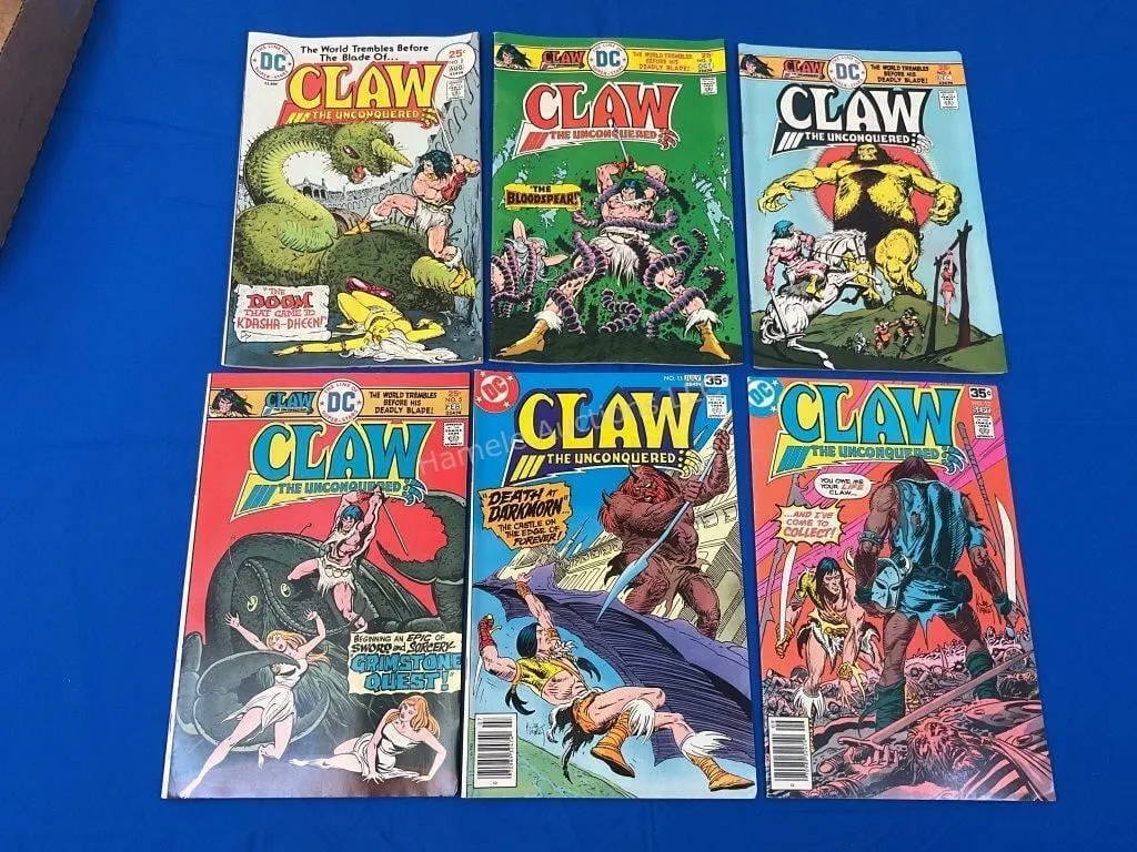6 DC Comics CLAW The Unconquered - 1975 - 1978