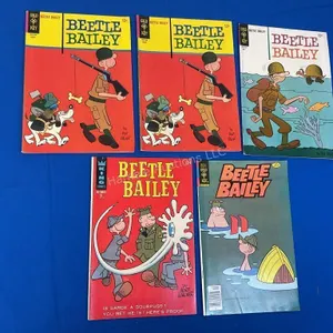 5 Beetle Bailey Comics - Gold Key & King -1960s