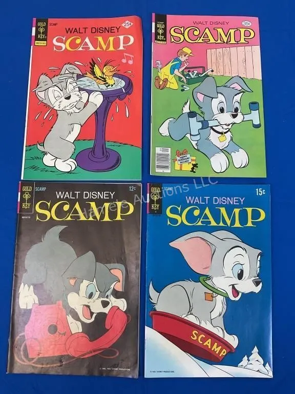 4 Gold Key Disney Comics - Scamp