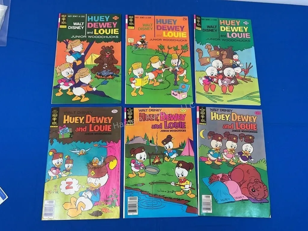 6 Gold Key Disney Comics - Huey Dewey & Louie