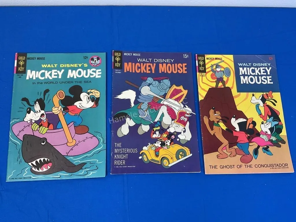 3 Gold Key Walt Disney Mickey Mouse