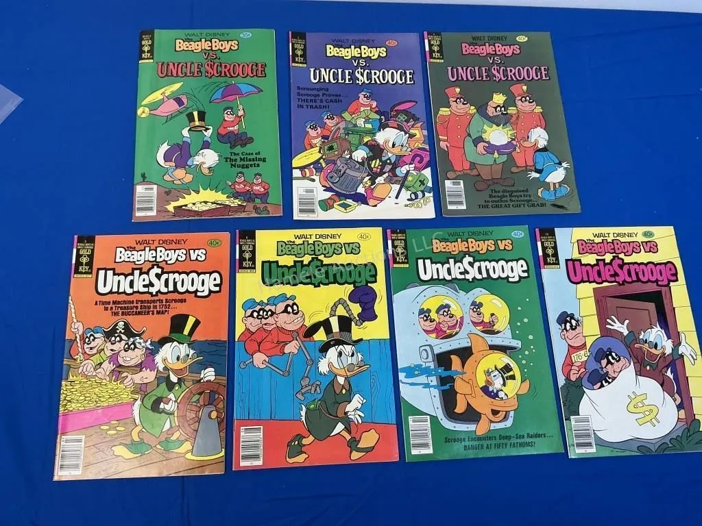 7 Gold Key Disney Comics - Beagle Boys VS Scrooge