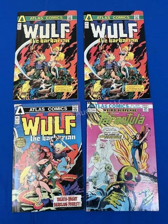 4 Assorted ATLAS Comics - Wulf & Tarantula