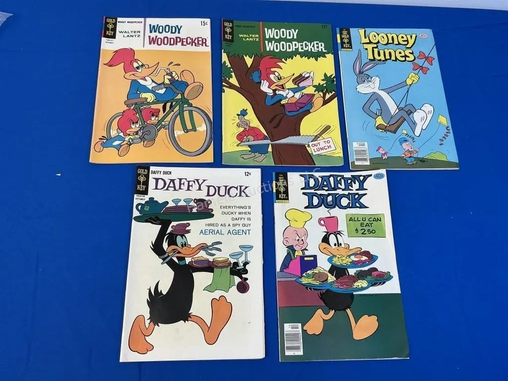 5 Gold Key Comics - Bugs, Daffy Duck & Woody