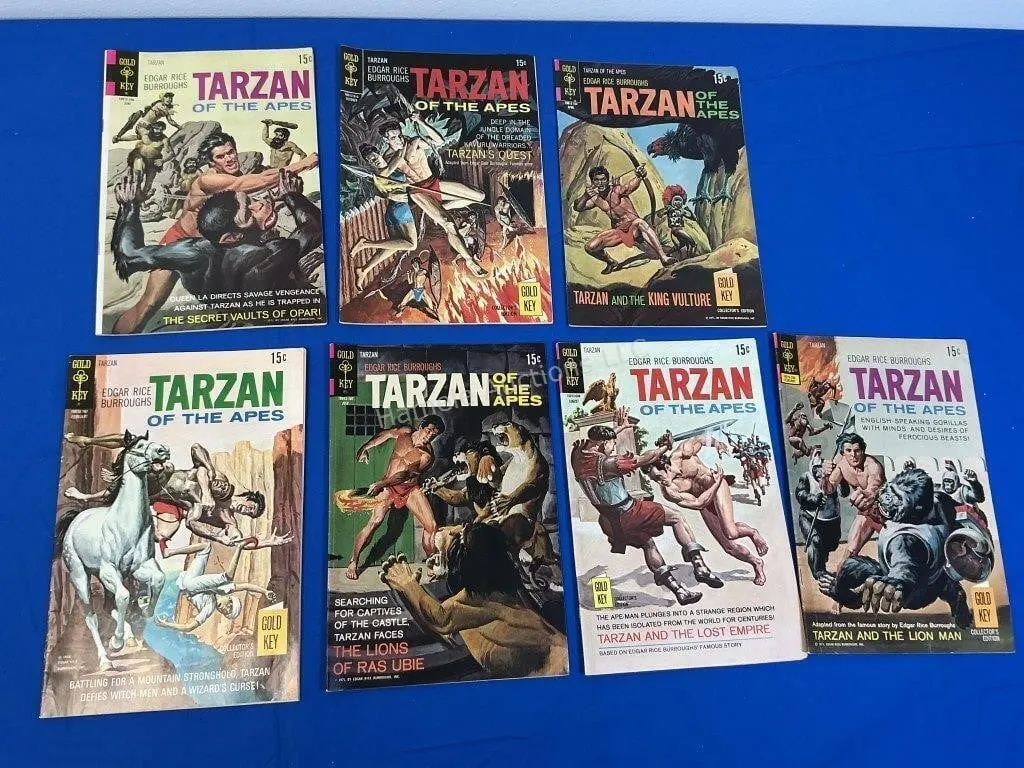 7 Gold Key Comics - Tarzan - 1970s