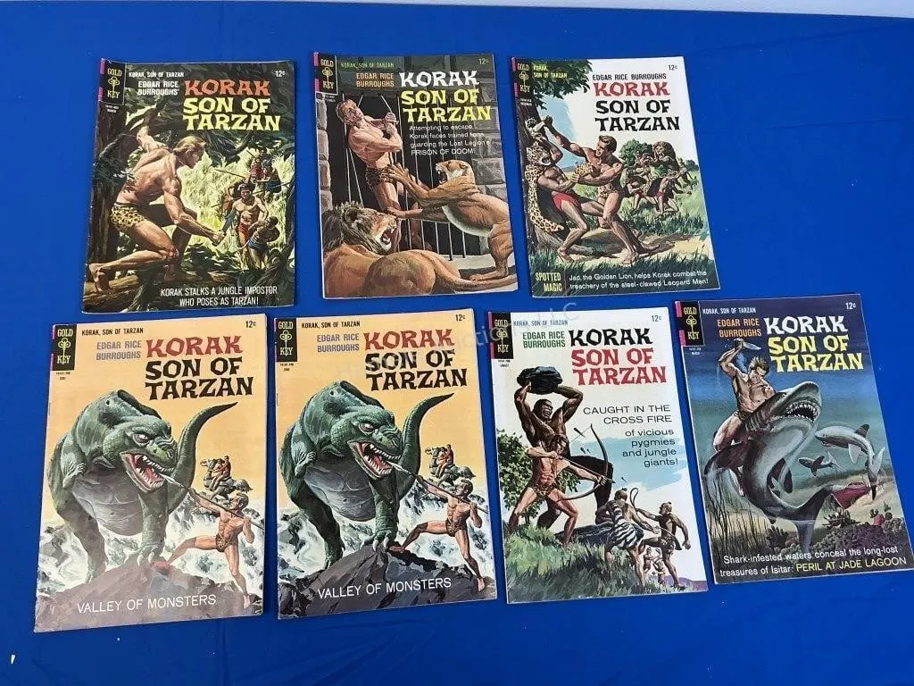 7 Gold Key Comics - Korak Son of Tarzan 1966 - 67
