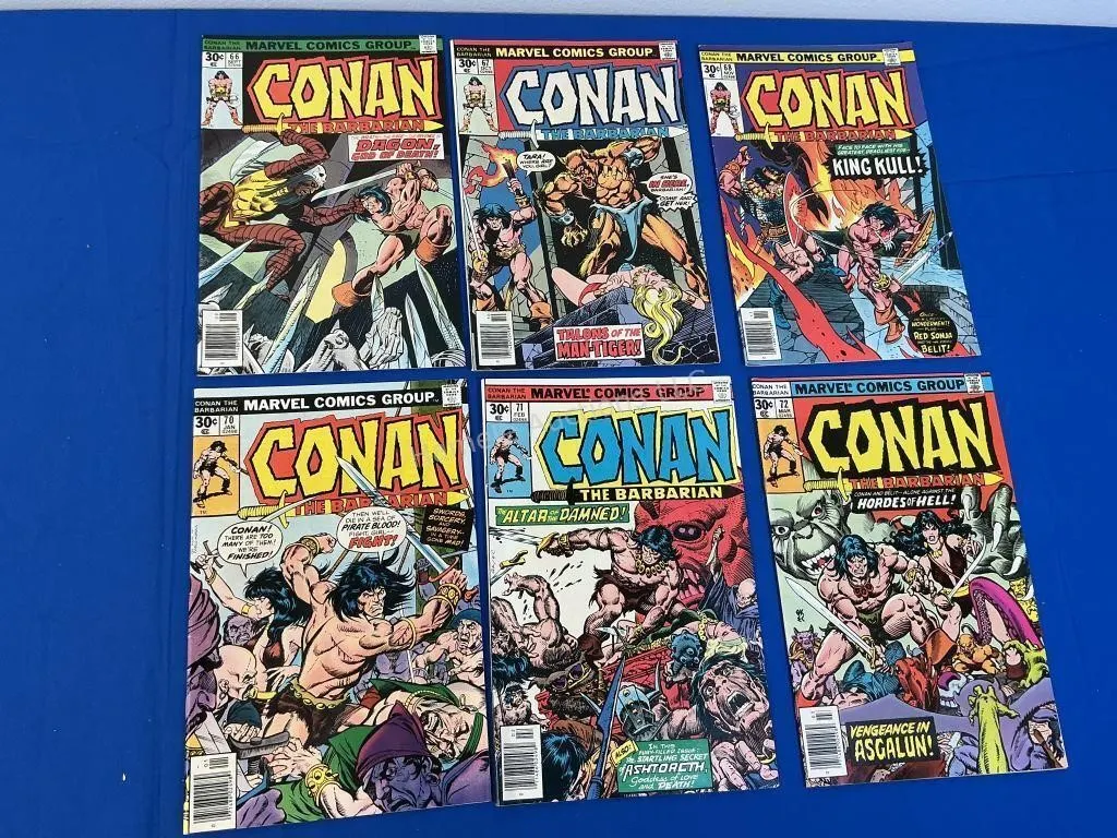 6 Marvel Comics - Conan # 66-68 & 70-72