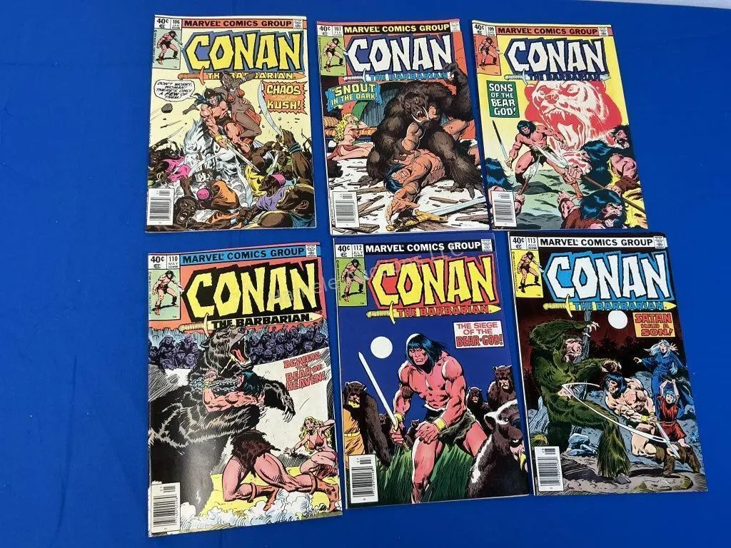 6 Marvel Comics Conan - # 106, 107, 109, 110,