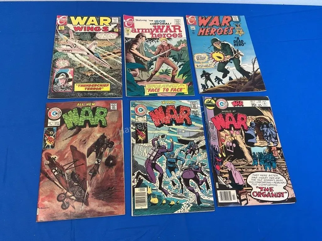 6 Charlton Comics - War Themes - 1960s-70s