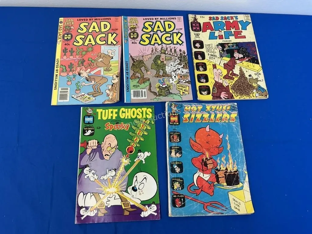 5 Harvey Comics - Sad Sack Army & Other