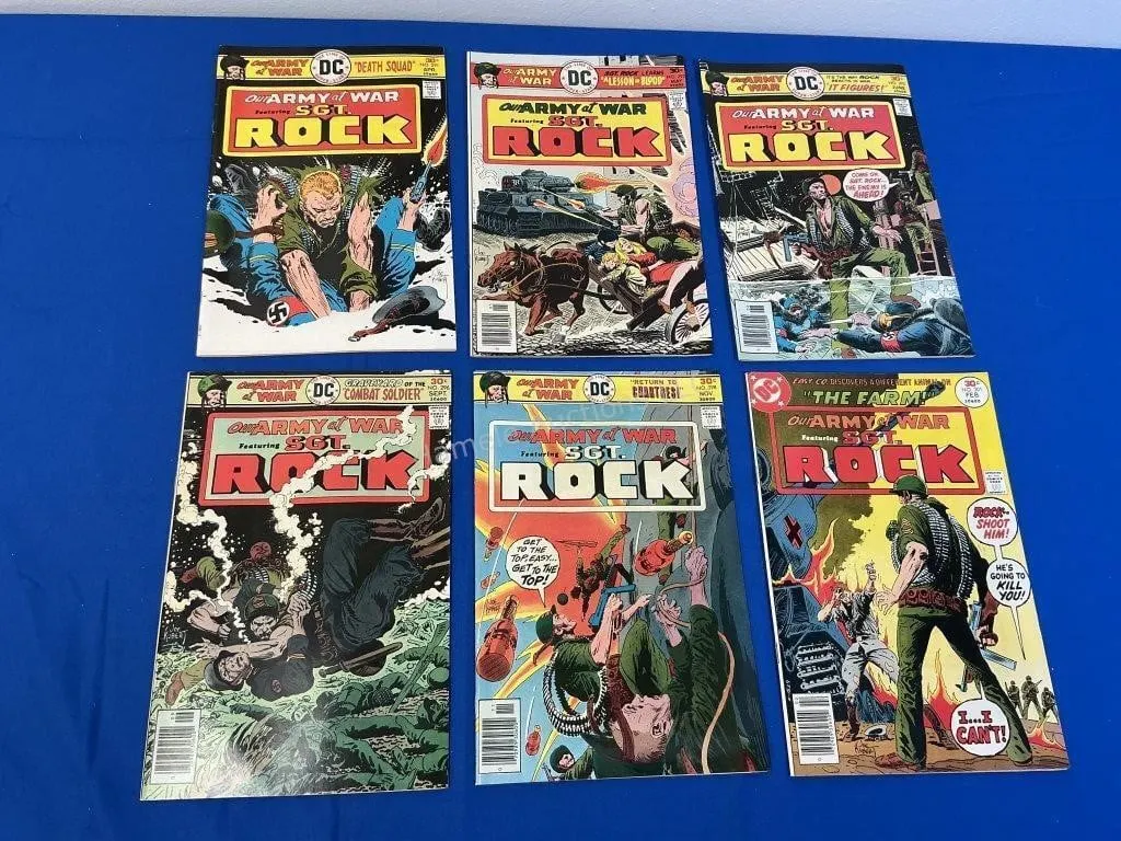 6 DC Comics - Sgt. Rock #291-293, 296, 298, 301