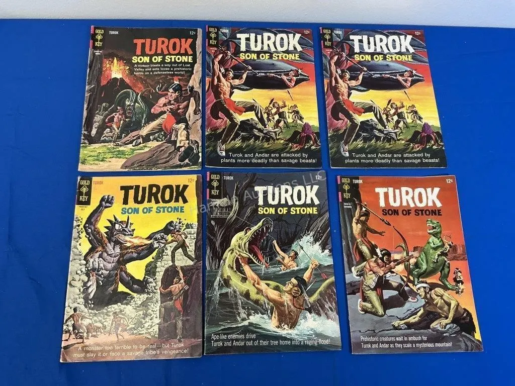 6 Gold Key Comics - Turok 1965 issues