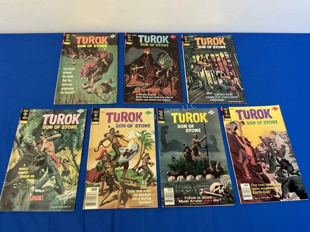 7 Gold Key Comics - Turok 1976-77 issues