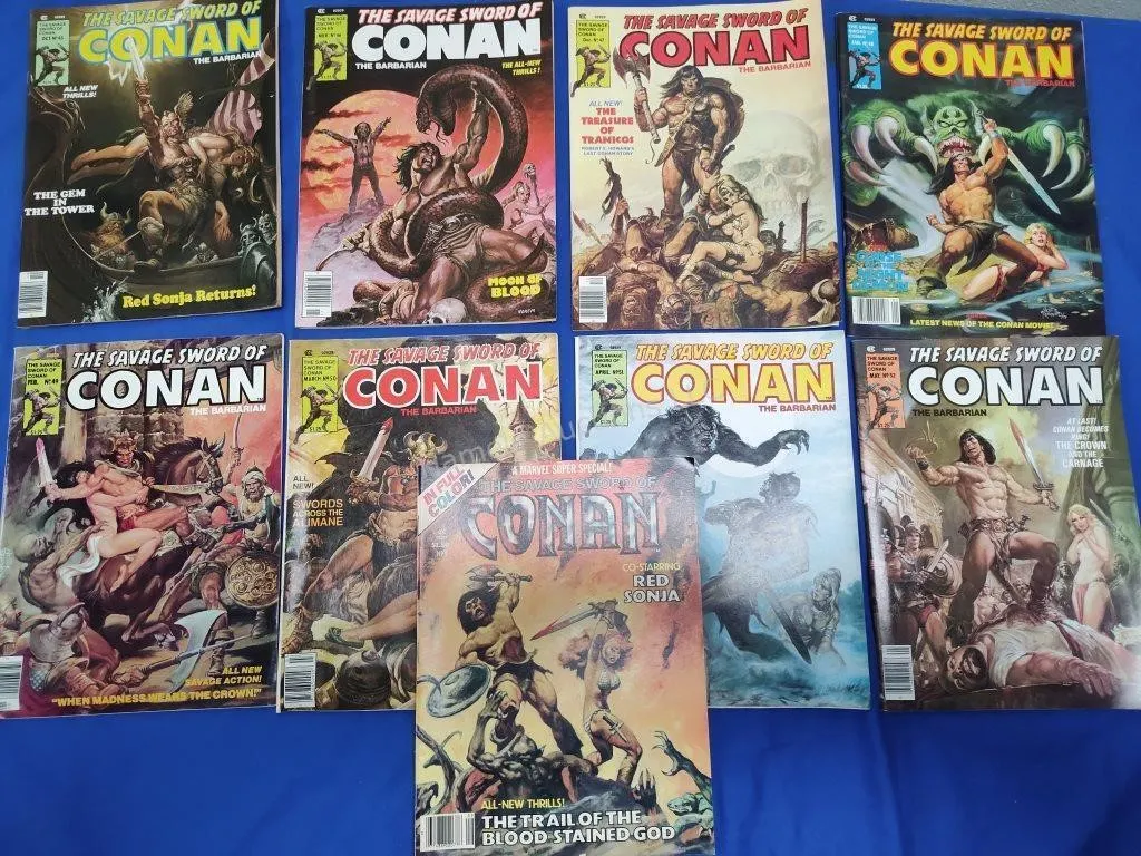 9 Savage Sword of Conan Comics - 45-52 and special