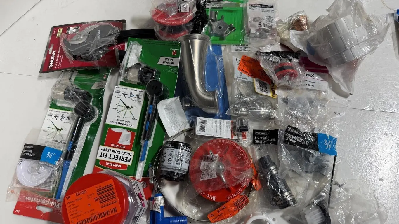 Mixed Lot Of Husky Fluidmaster Plumbing Supplies
