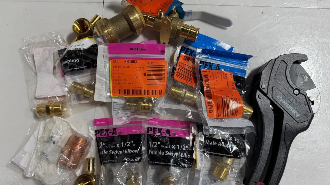 Mixed Lot Of Apollo Husky PEX Fittings And Cutter