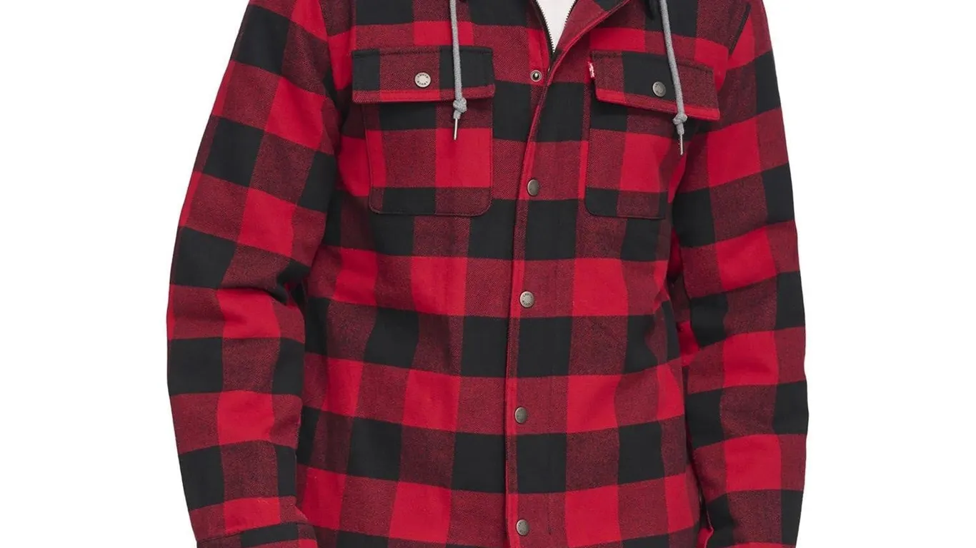 Levis Plaid Shirt Jacket with Hood XXL