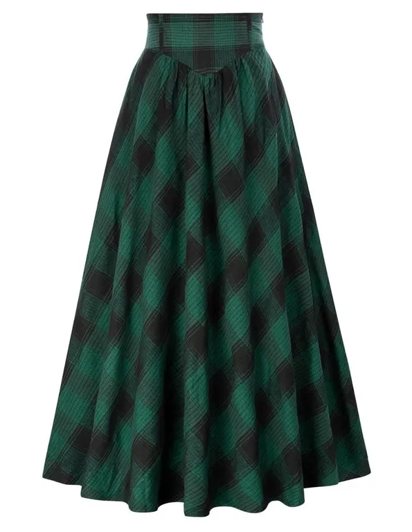 Scarlet Darkness Renaissance Plaid Maxi Skirt M