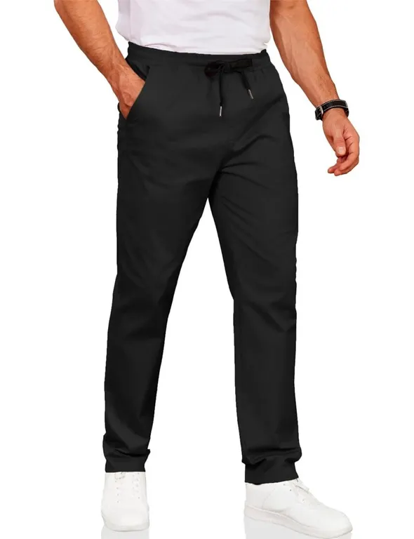 Coofandy Stretchy Twill Casual Pants Black XXL