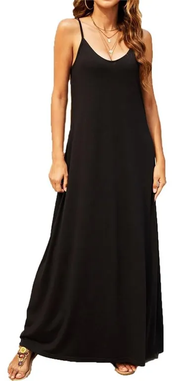 Supnier Sleeveless Maxi Dress Black XL