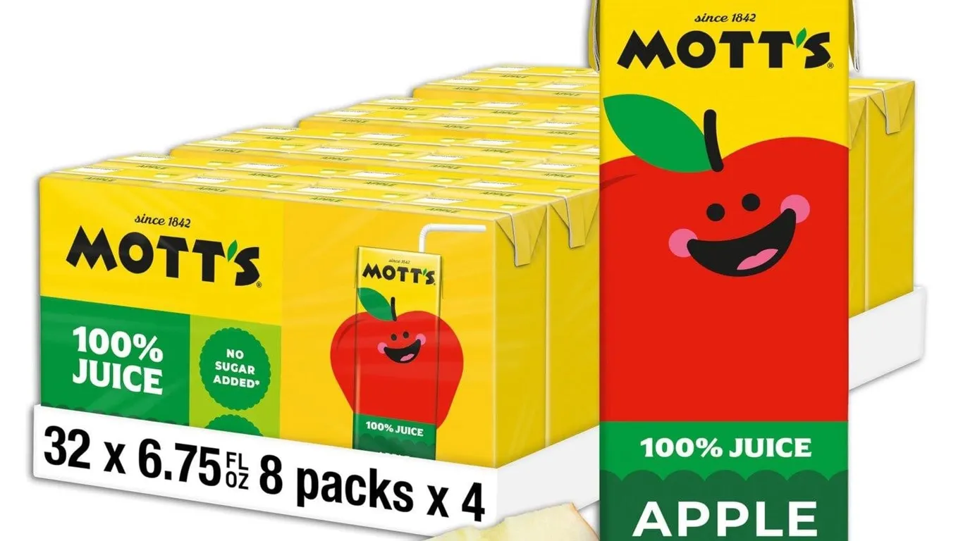 Motts 100 Apple Juice 6.75 Fl Oz 32pk