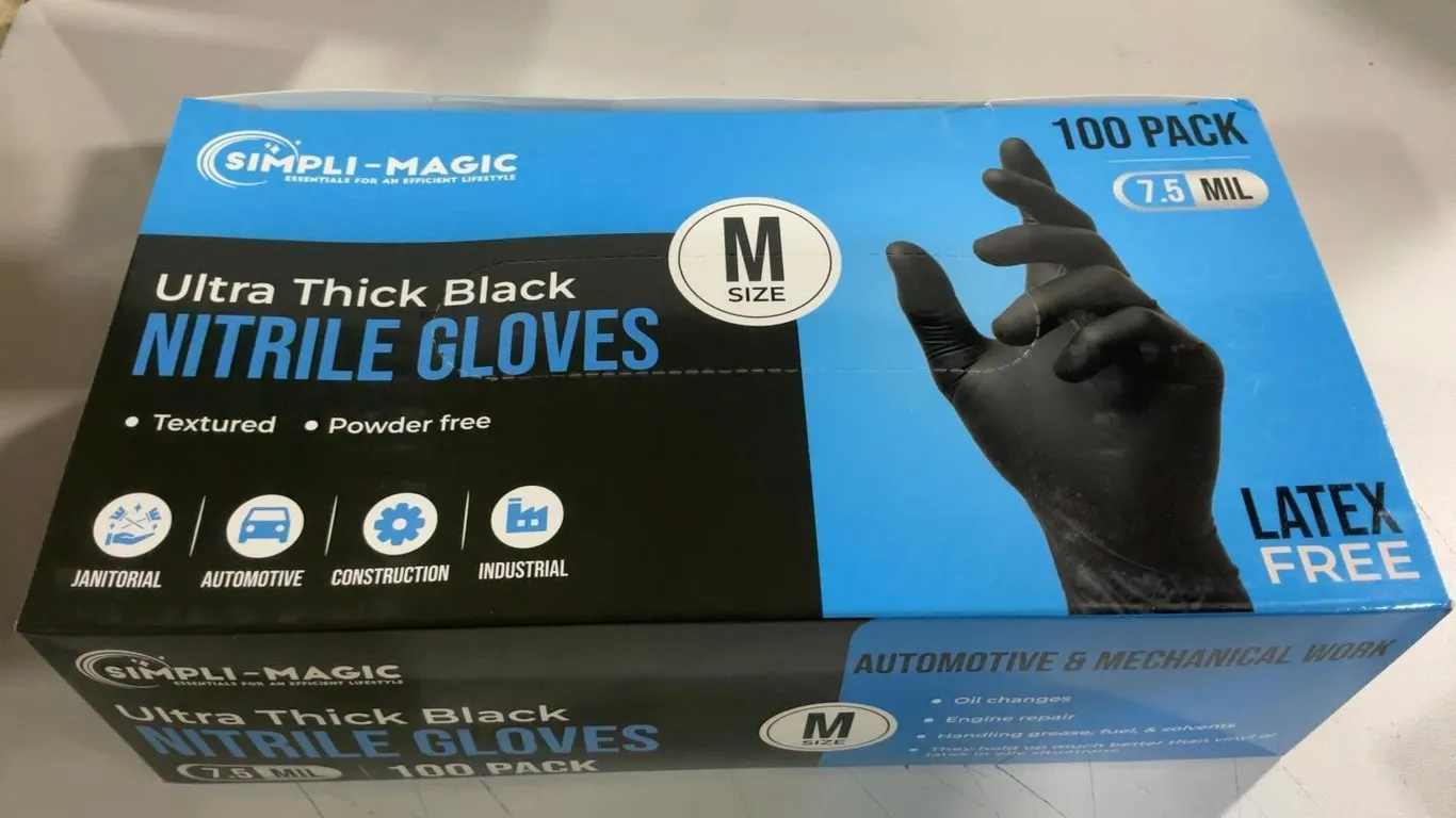 Simpli-Magic Ultra Thick Nitrile Gloves Medium...