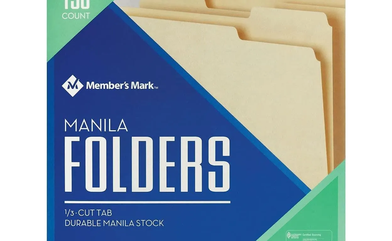 Manila File Folders Letter Size 150ct