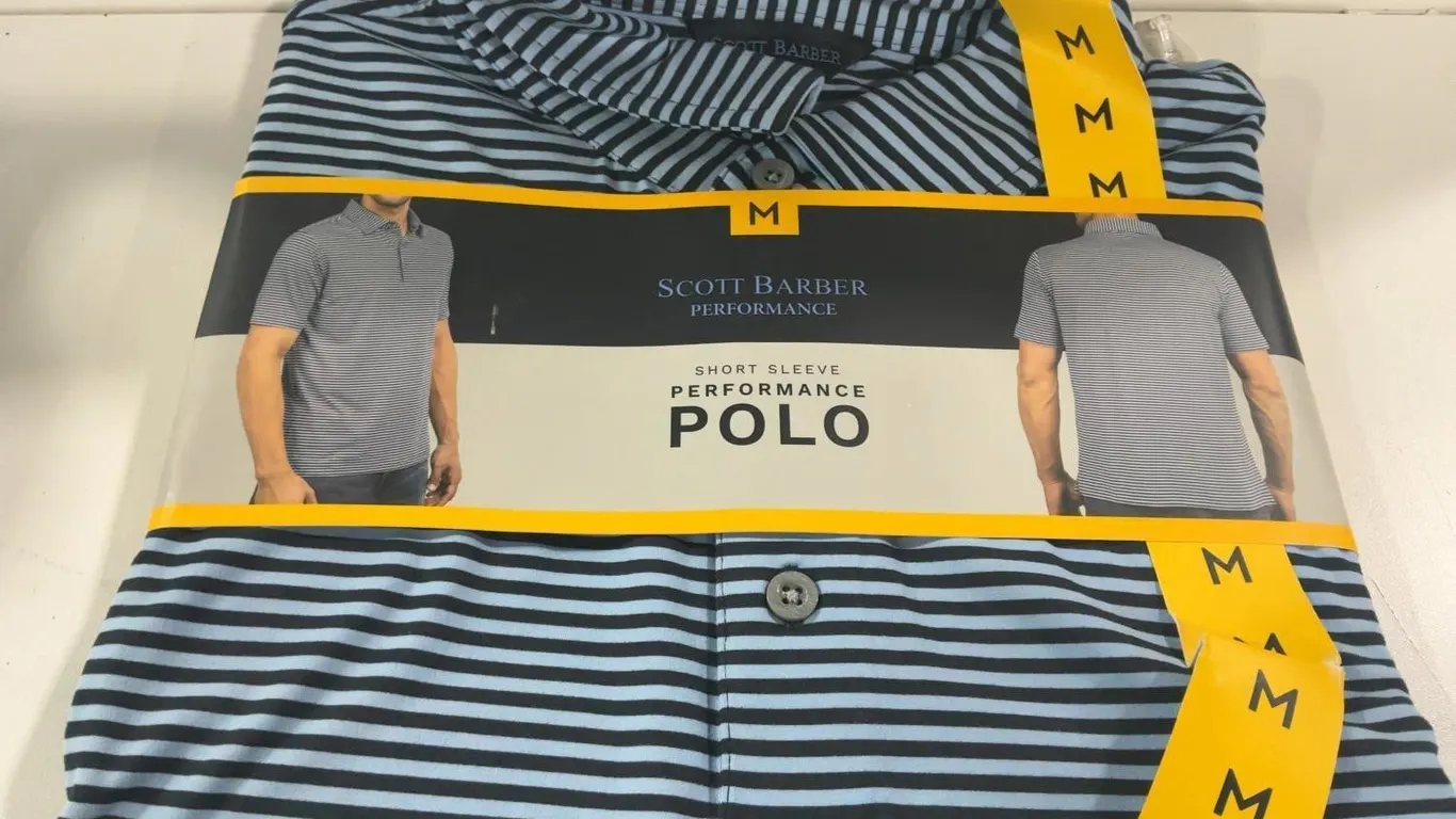 Scott Barber Performance Polo Shirt Blue Black
