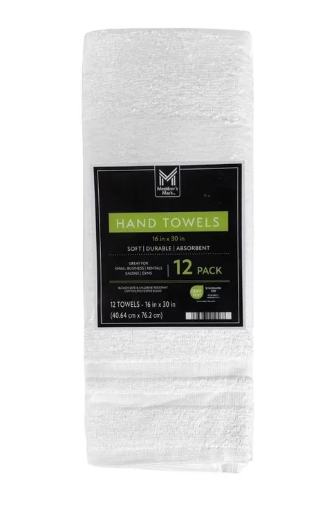 White Hand Towels 16 x 30 Inch 12pk