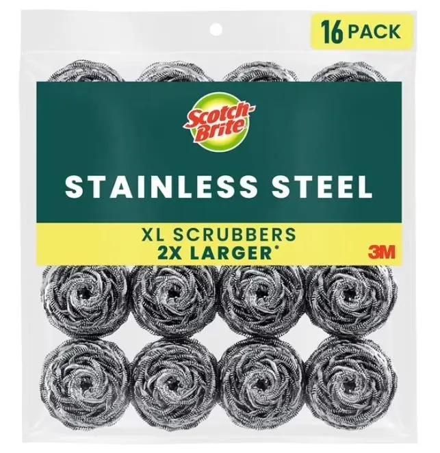 Scotch-Brite Stainless Steel Scrubbers XL 16ct