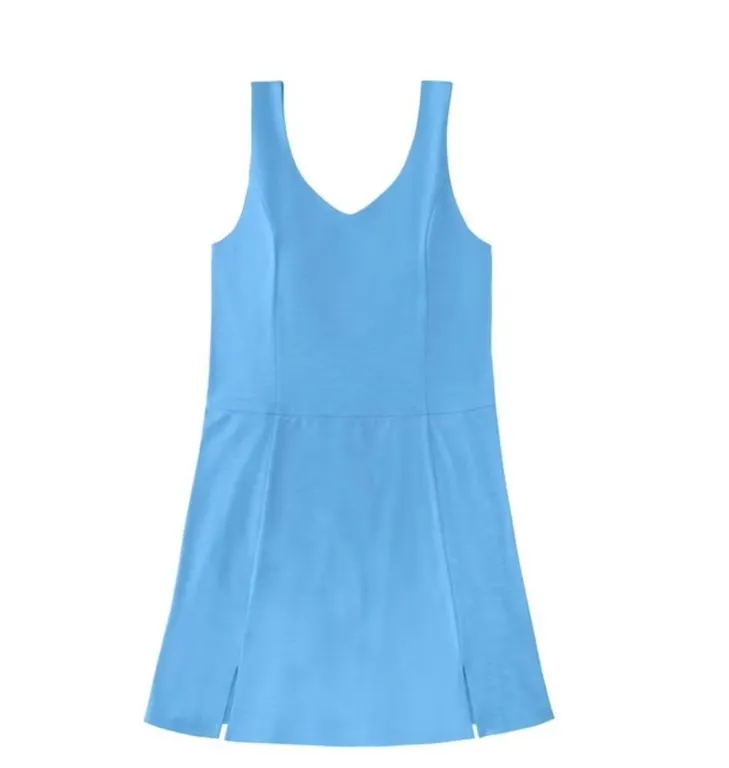 Womens Blue Sleeveless Athletic Tennis Dress...