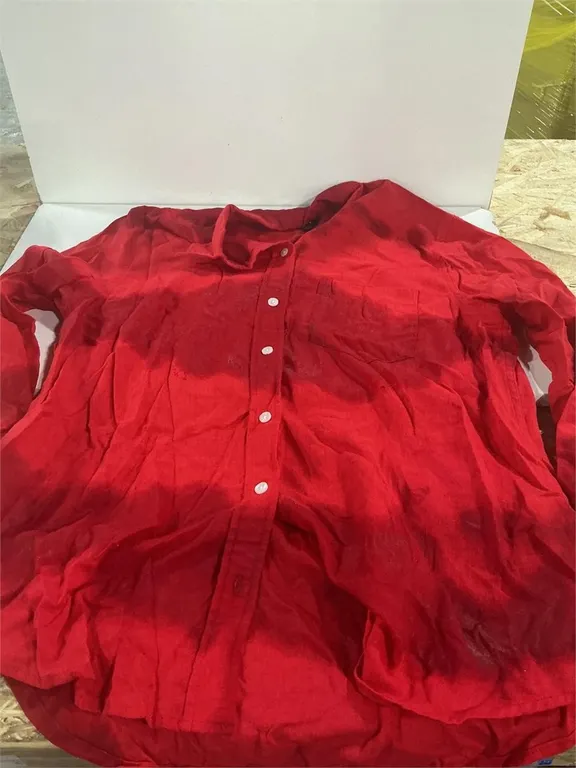 Red Long Sleeve Button Down Shirt