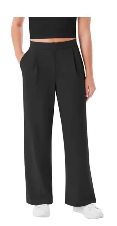 Womens Wide Leg Trouser Pants Black Size XXL