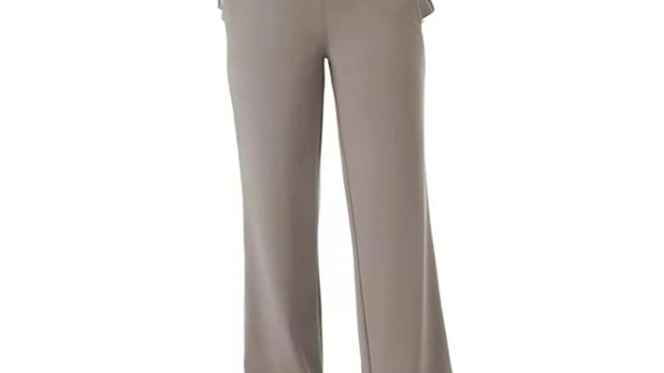 Womens Travel Wide Leg Pant Taupe XL