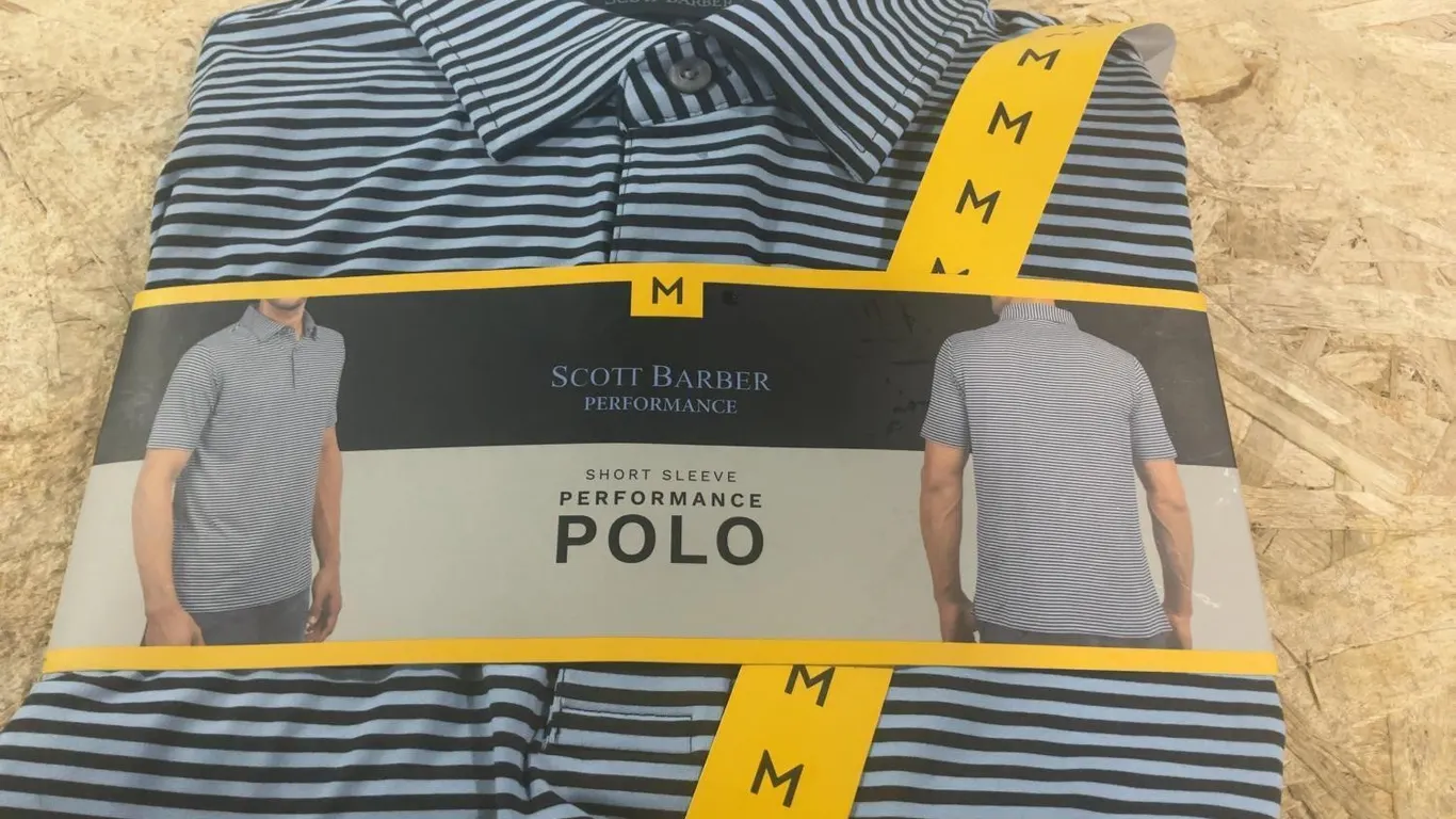 Scott Barber Performance Polo Shirt Blue Black