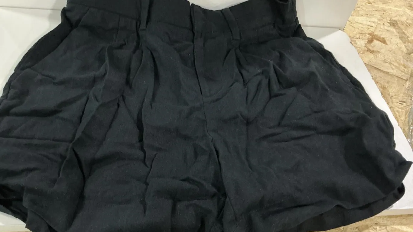 Womens Black High Waisted Pleated Shorts Size 10