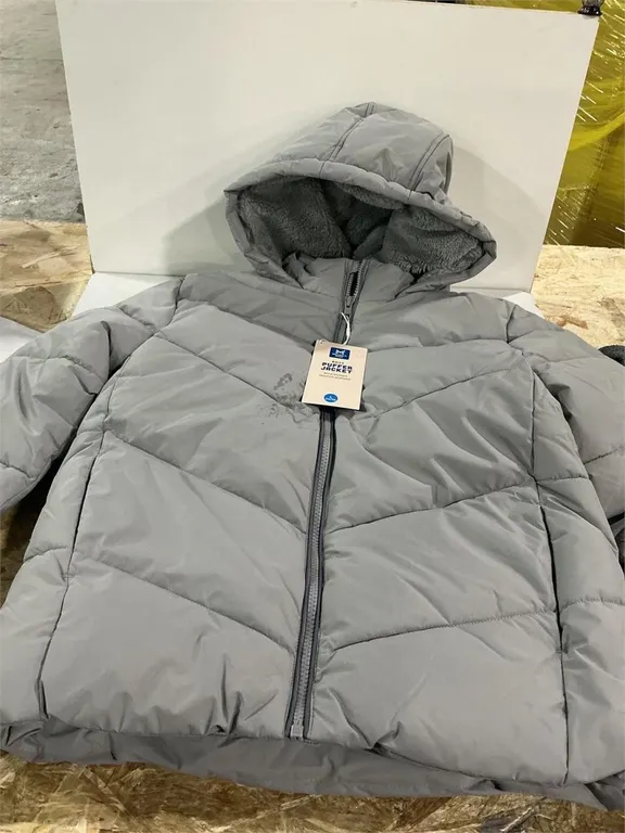 Girls Gray Puffer Jacket Size L 1012