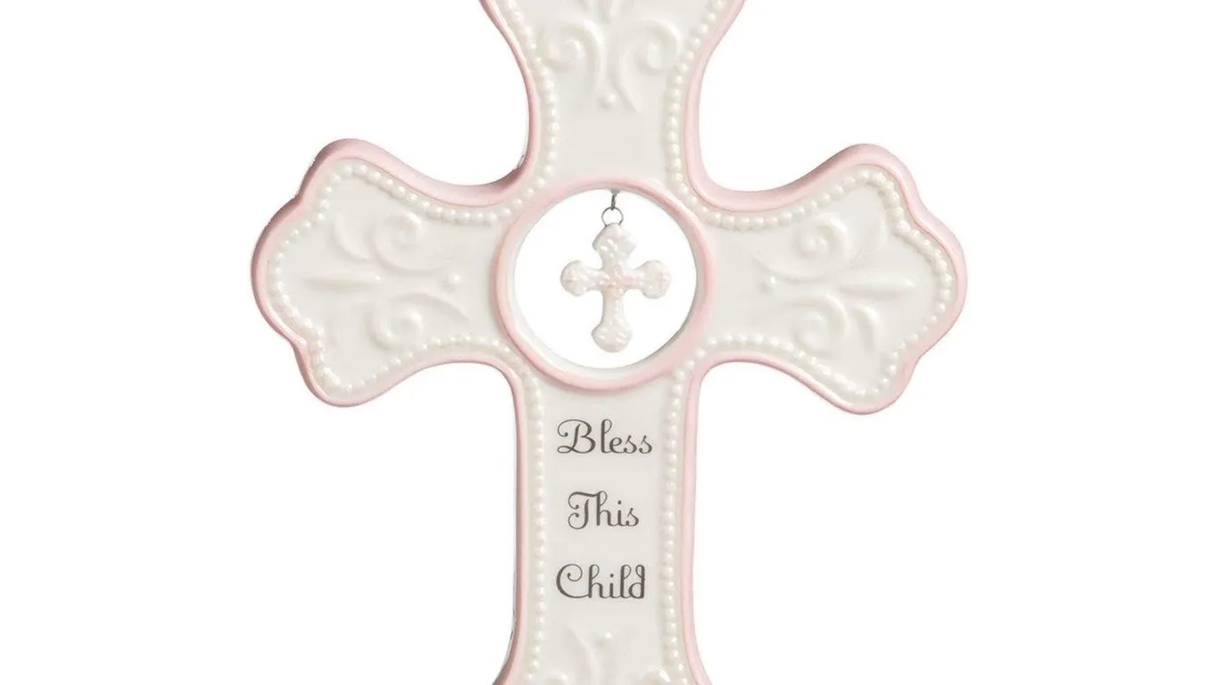 Demdaco Bless This Child Wall Cross 7x5 Blue