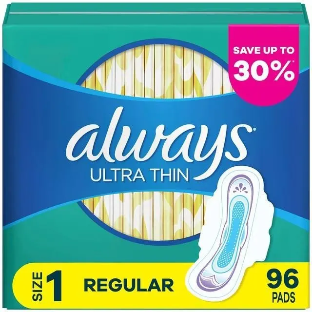 Always Ultra Thin Regular Pads With Wings 96ct