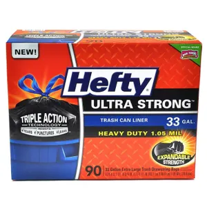 Hefty Ultra Strong Trash Bags 33 Gallon 90ct