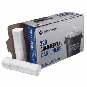Commercial Can Liners 33 Gallon 320ct White