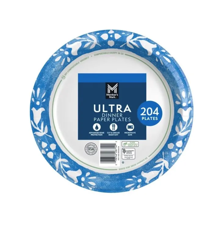 116 Inch Ultra Disposable Plates 204ct